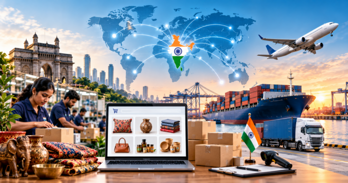 Inventory-based e-commerce exports connecting Indian sellers with global customers