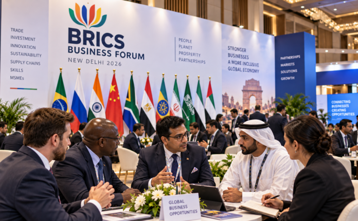 Indian and international business representatives at the BRICS Business Forum 2026